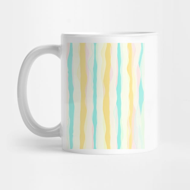 Wavy stripes in delicate colors, decorative vertical bands in joyful palette by KINKDesign